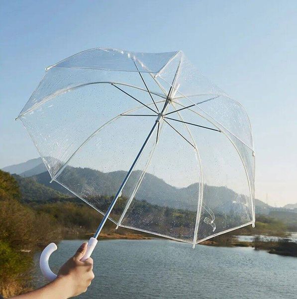 PARASOL PRZEZROCZYSTY DUŻY SKŁADANY PARASOLKA ŚLUBNA AUTOMAT zdjęcie 5