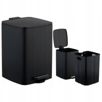 Kosz Na Śmieci Kuchenny Z Pedałem 20L Czarny Z Wkładem Soft Close + Worki