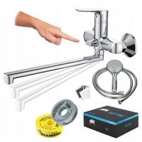 Bateria wannowa ścienna z ruchomą wylewką Kran do wanny z prysznicem SOTBE