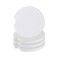 Zestaw 4 okrągłych ceramicznych samochodowych podkładek pod kubek do nadruku
