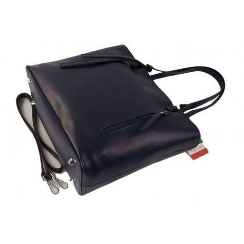 Torebka na ramię Vera Pelle ,Włoski skórzany kuferek format A4, Granatowa KM446BS na Arena.pl