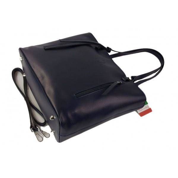 Torebka na ramię Vera Pelle ,Włoski skórzany kuferek format A4, Granatowa KM446BS zdjęcie 5