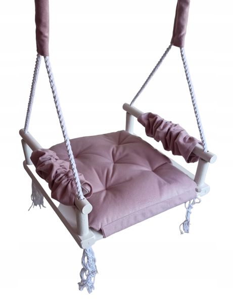 Huśtawka BIAŁA siedzisko dzieci szara DOM OGRÓD zdjęcie 6