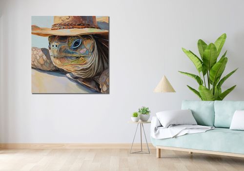 Obraz 100x100cm Żółwi Kapelusznik na Arena.pl