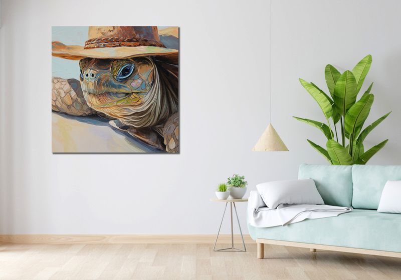 Obraz 100x100cm Żółwi Kapelusznik zdjęcie 2