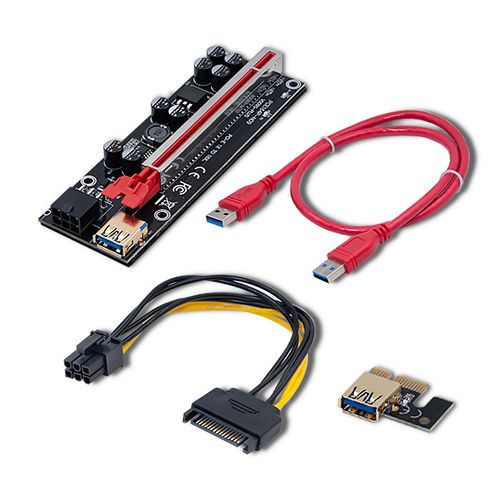 Qoltec Riser PCI-E 1x - 16x | USB 3.0 | ver. 009S Plus | SATA / PCI-E 6 pin na Arena.pl