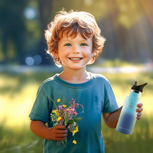 KUBEK TERMICZNY BUTELKA TERMOS NA KAWĘ HERBATĘ NAPOJE STALOWY SŁOMKA 500ML na Arena.pl