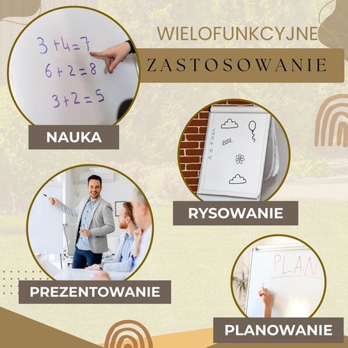 Flipchart tablica magnetyczna suchościeralna 101x72 cm na Arena.pl