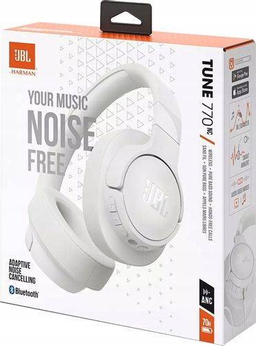 Bezprzewodowe słuchawki nauszne Bluetooth JBL Tune 770NC White na Arena.pl