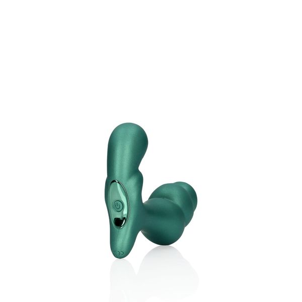 Stacked Vibrating Prostate Massager With Remote Control - Metallic Green zdjęcie 9