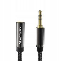 2 x Wozinsky przedłużacz mini jack (żeński-męski) przedłużka AUX 3 m czarny