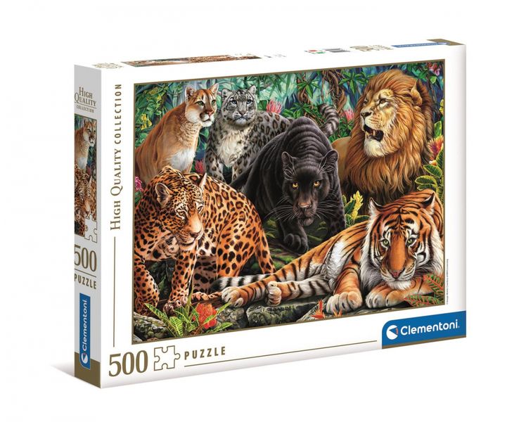 PUZZLE 500 ELEMENTÓW WILD CATS DZIKIE KOTY zdjęcie 1