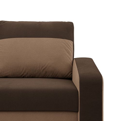 Sofa rozkładana, mikrofaza, AURELO, 148x87x90 cm, brąz | TYLETEGOTU na Arena.pl