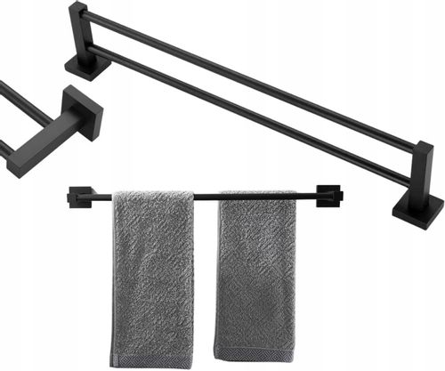 Wieszak Ścienny Łazienkowy Na Ręczniki Czarny 40Cm na Arena.pl