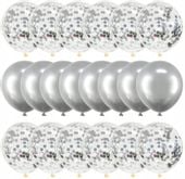 Zestaw 20Szt Balonów Konfetti Ślub Urodziny Wesele