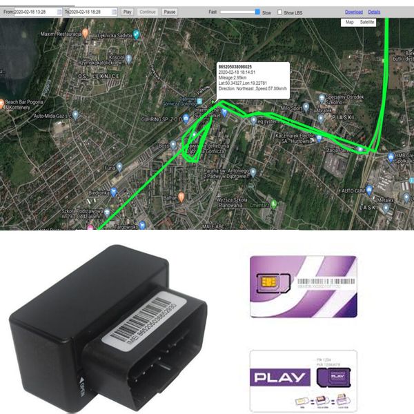 LOKALIZATOR GPS TRACKER OBD II PODSŁUCH UKRYTY SIM zdjęcie 1