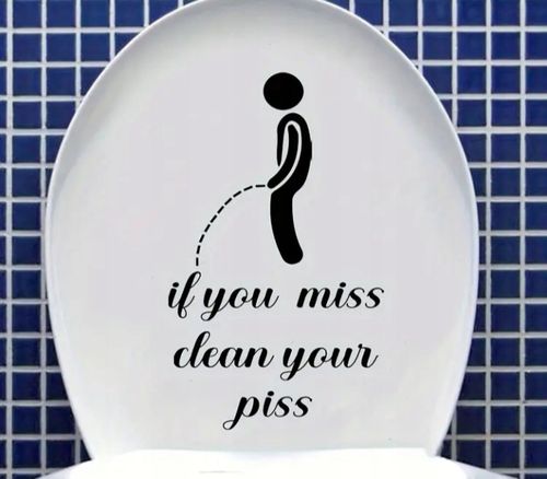 Naklejka na Tron Toaletę Kibel WC If You Miss Clean Your Piss Ostrzeżenie na Arena.pl