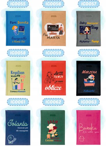 KALENDARZ A5 2026 DZIENNY terminarz Z NADRUKIEM DUŻY WYBÓR WZORÓW + IMIĘ na Arena.pl