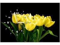 60CM 40CM ZEGAR OBRAZ ŻÓŁTE TULIPANY- MARK FREETH RAMA ŚCIENNY