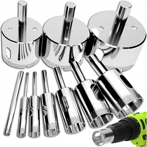 WZMOCNIONE OTWORNICE DIAMENTOWE DO GRESU PŁYTEK GLAZURY SZKŁA 10szt na Arena.pl