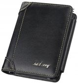 Skórzany Portfel Męski Na Suwak Czarny Modny