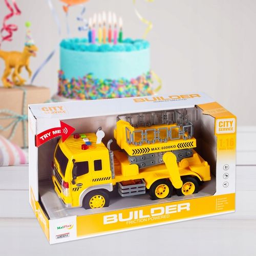 CIĘŻARÓWKA AUTO SAMOCÓD Z PODNOŚNIKIEM BUDOWLANYM 1:16 DLA DZIECI na Arena.pl