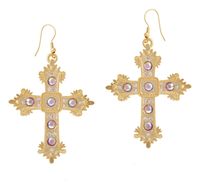 kolczyki krzyże z kryształami (p21/zim/22au)