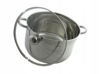 GARNEK Stalowy GRUBE 5x DNO z POKRYWKĄ 9,5L 28cm INDUKCJA Gaz 3009