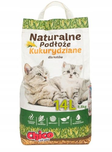 Chico Corn Cat Żwirek Zbrylający Kukurydziany Podłoże Dla Kota 14L na Arena.pl