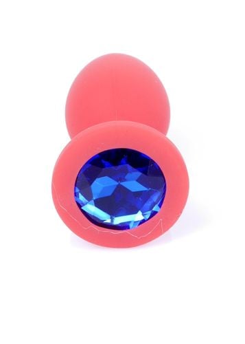 plug-jewellery red silicon plug small- blue diamond na Arena.pl