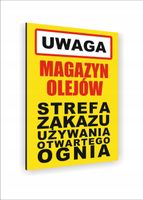 Tabliczka znak informacyjny dibond nadruk UV 40x30 MAGAZYN OLEJÓW