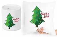 Na Święta Zestaw Poduszka + Skarbonka Prezent Z Nadrukiem Ze Zdjęciem