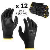 Rękawice Robocze Poliuretanowe Rebel CS-P002 Rozmiar 8 M Czarne 12 Par