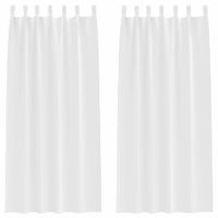 Zasłony z zasłonami 2 pcs Czysta biel Poliester
