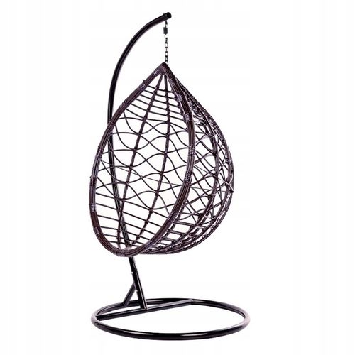 FOTEL OGRODOWY WISZĄCY KOKON DUŻY KOSZ VEGAS Z PODSTAWĄ PODUSZKA SZARA na Arena.pl