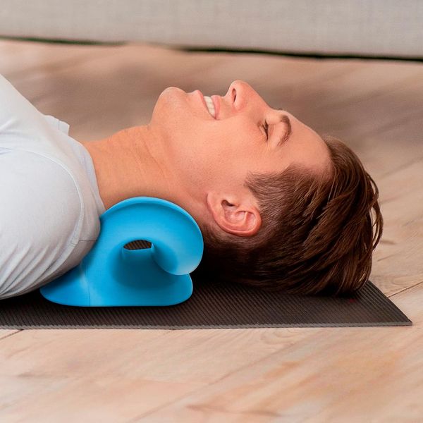 Poduszka do Masażu Karku Rozciągania Szyi Pianka Niebieska 22cm zdjęcie 3