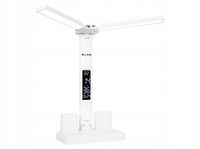 PODWÓJNA LAMPKA BIURKOWA LED Z WYŚWIETLACZEM ZEGAR DATA ORGANIZER TEMP 6w1