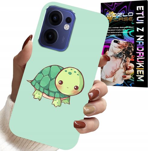 ETUI DO OPPO FIND X5 LITE - SŁODKIE ŻÓŁWKI WZORY DLA DZIECI + SZKŁO na Arena.pl