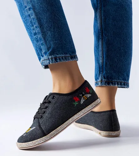 Czarne brokatowe espadryle Malia 41 na Arena.pl