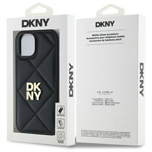dkny dkhcp14spqdslk iphone 14 6.1       czarny/black quilted stack logo na Arena.pl