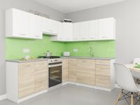 Zestaw mebli kuchennych Kreta Białe + SONOMA