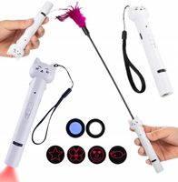 Zabawka piórko laser wskaźnik laserowy latarka zabawka kota 4w1