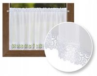 Zazdrostka firana do kuchni woal Z GIPURĄ koronką BIAŁA na tunel 100x40