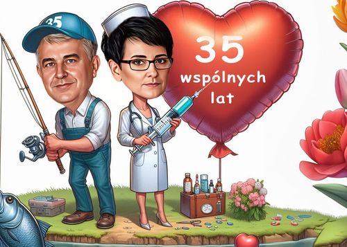 Karykatura A3 ze zdjęcia prezent rocznica urodziny 18natka ramka GRATIS na Arena.pl