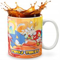 KUBEK 330ml GRAFIKA PREZENT ŚWIĘTA WZÓR - GRA SONIC + IMIĘ