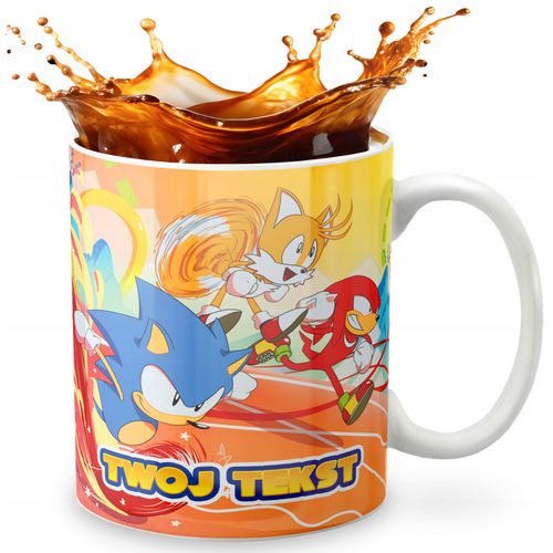 KUBEK 330ml GRAFIKA PREZENT ŚWIĘTA WZÓR - GRA SONIC + IMIĘ na Arena.pl