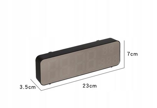 Zegar ŚCIENNY LED Temperatura NAWILŻENIE 12/24 LUSTRO Zielony na Arena.pl