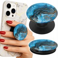 Uchwyt do telefonu Popsocket na palce / stojak - CZARNY - MARMURKOWE WZORY