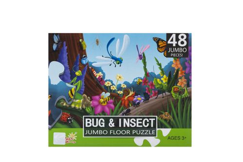 Puzzle układanka XXL dla dzieci, 48 dużych elementów, świat owadów na Arena.pl