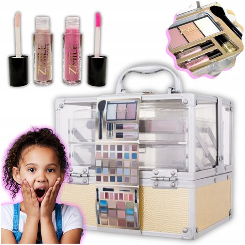 KUFEREK DUŻY MAKE UP BEZPIECZNY GOTOWY PREZENT IDEALNY DLA CÓRKI DZIECKA na Arena.pl